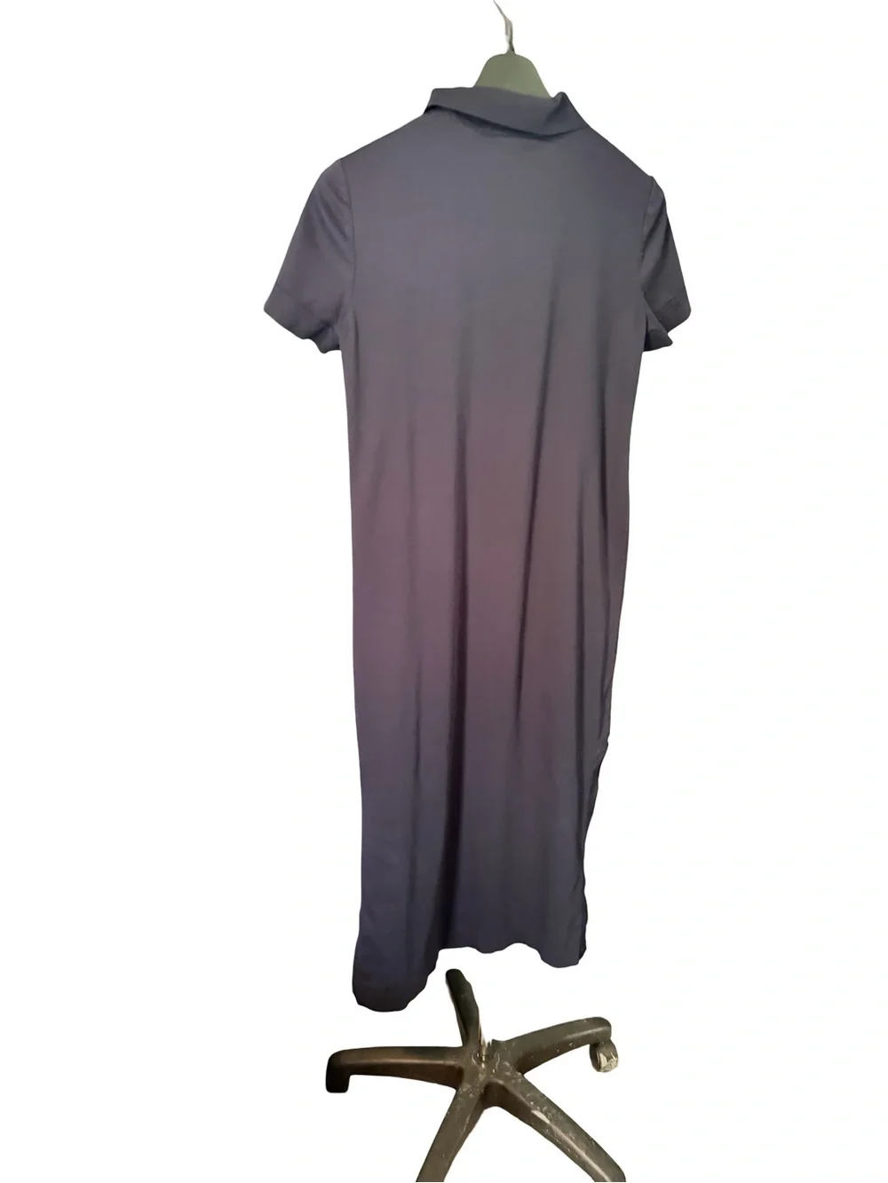 Tory Burch Navy Polo Style Maxi Dress XL Gold Logo Bottoms, Stretch, Preppy